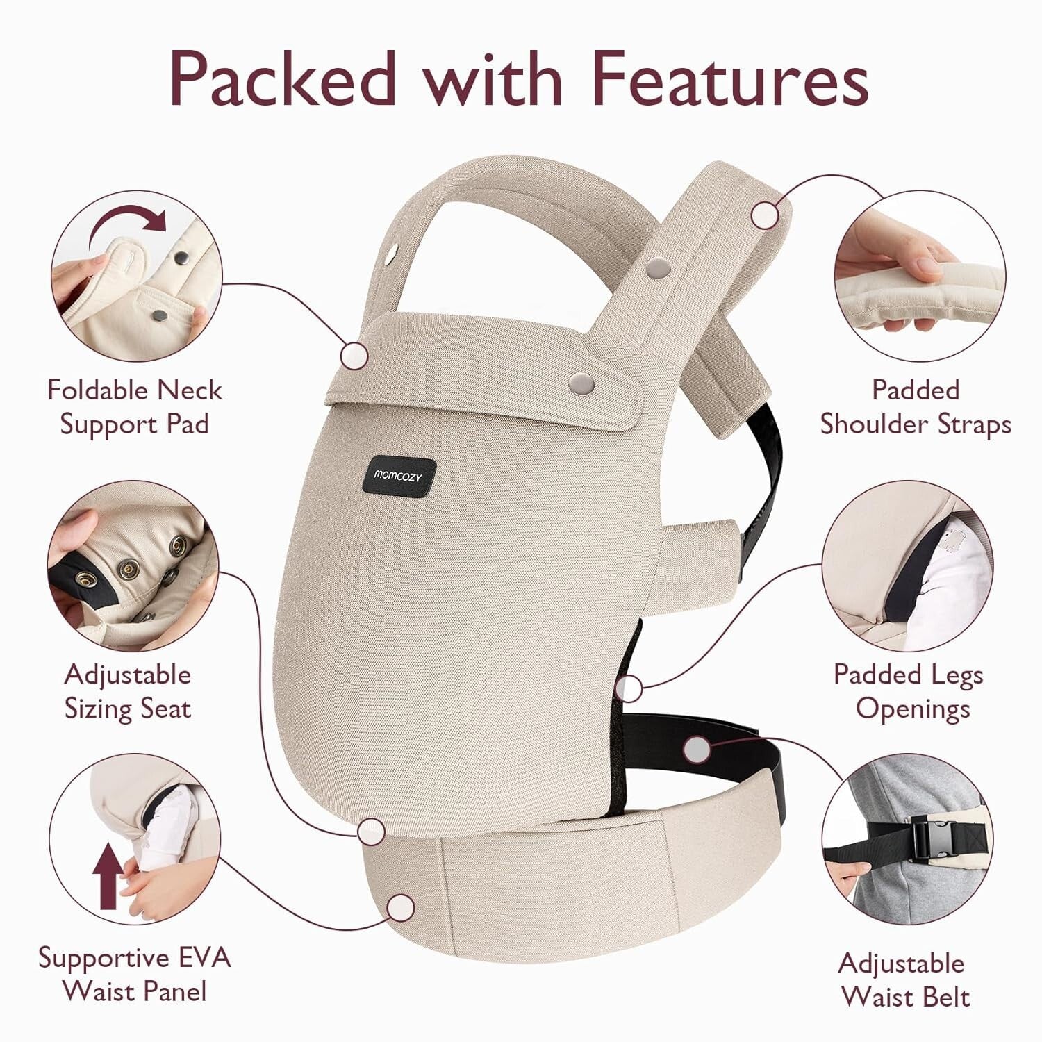 3-in-1 Lightweight Baby Carrier with Lumbar Support - Ideal for Growing Babies