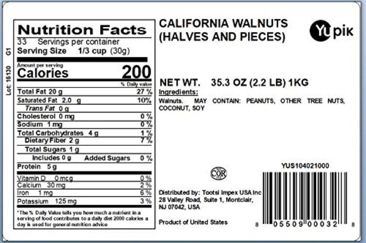 Buttery Raw California Walnuts - 2.2 lb Halves & Pieces, Gluten-Free Snack Pack