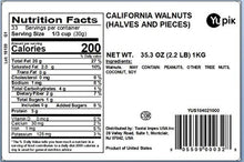 Load image into Gallery viewer, Buttery Raw California Walnuts - 2.2 lb Halves &amp; Pieces, Gluten-Free Snack Pack