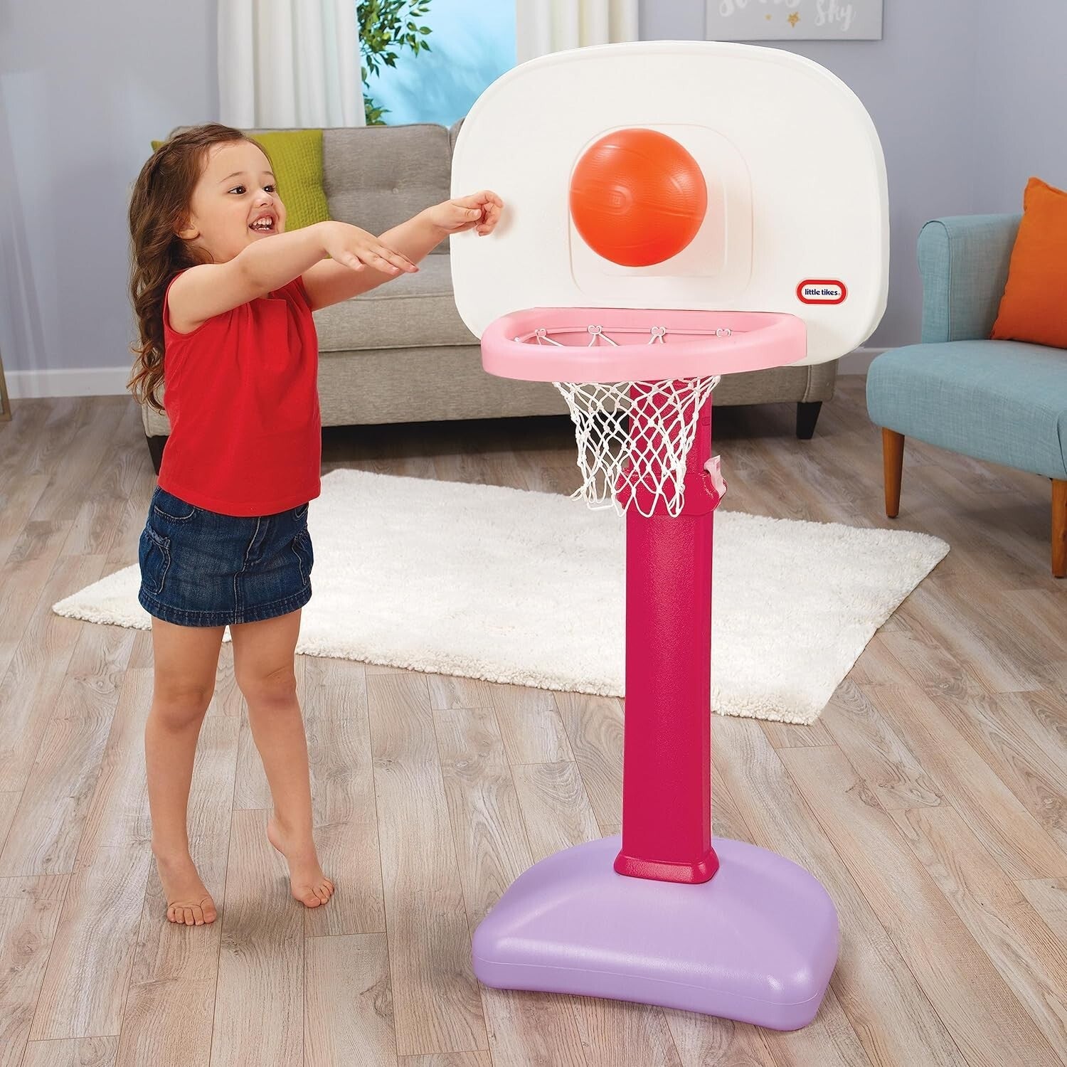 Adjustable Kids Basketball Set with 3 Balls - Perfect for Ages 18 Months+