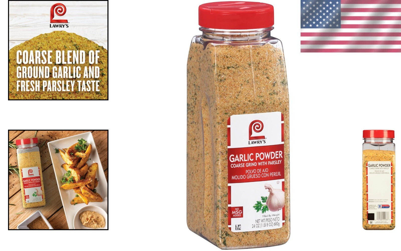 24 Oz Garlic Powder with Parsley - Gourmet Coarse Grind Seasoning for All Dishes