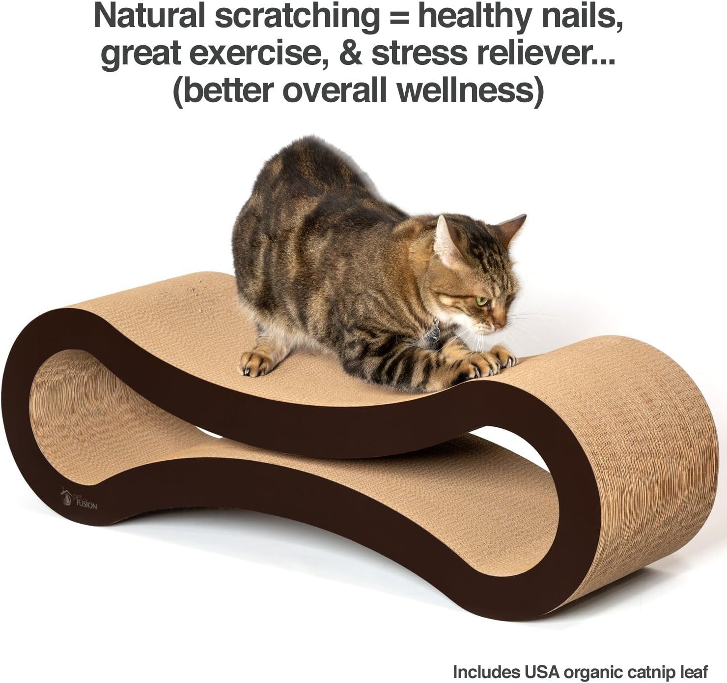 Durable Cat Scratch Lounge for Indoor Cats - Eco-Friendly Recycled Cardboard
