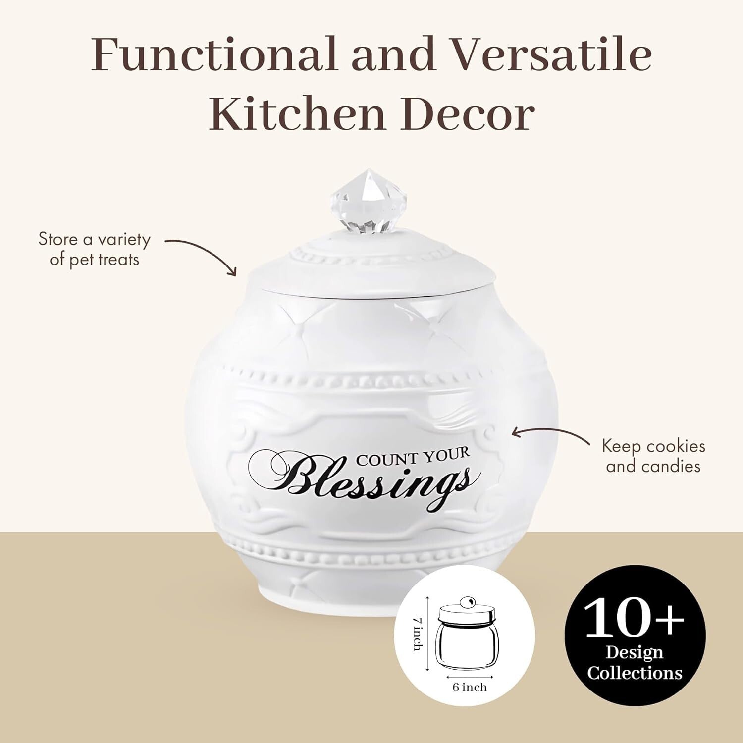 Ceramic Blessing Jar with 36 Cards - Inspirational Home Decor for Gratitude