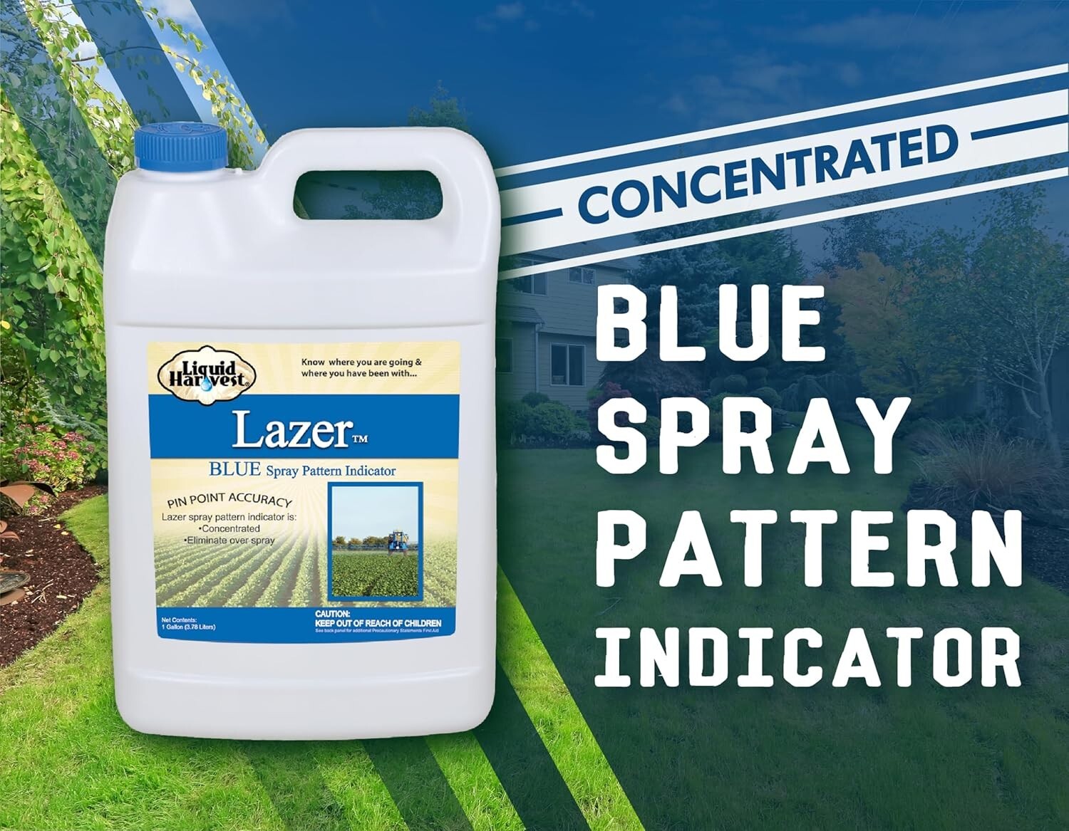 Lazer Blue Fertilizer Marking Dye - 1 Gallon Liquid for Accurate Applications