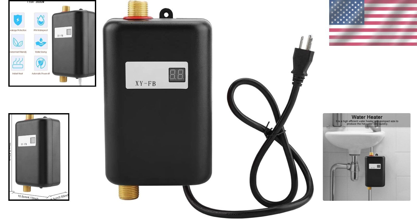 Compact 110V Mini Electric Tankless Water Heater – Instant Hot Water Access
