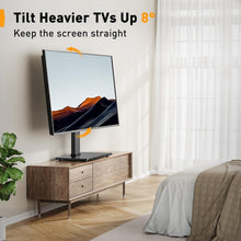 Load image into Gallery viewer, Universal Swivel TV Stand for 32''-65'' TVs - Height Adjustable with Glass Base
