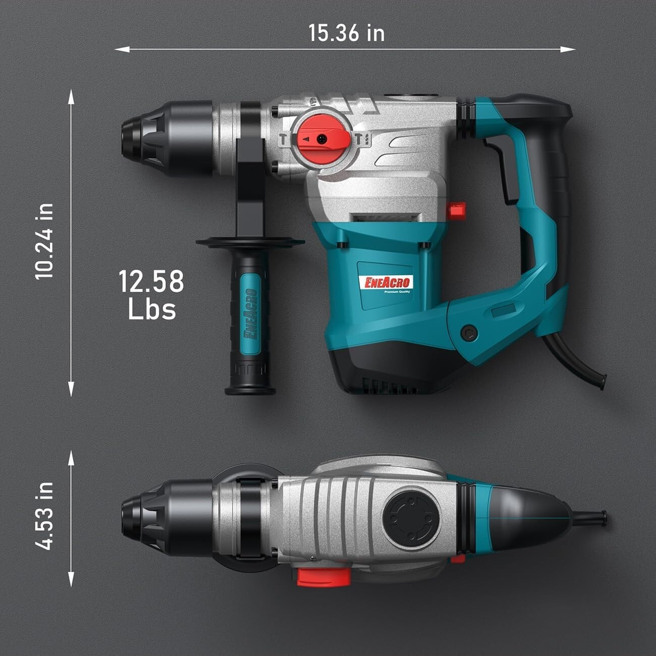 Durable Heavy Duty Rotary Hammer Drill with Vibration Control & Carrying Case