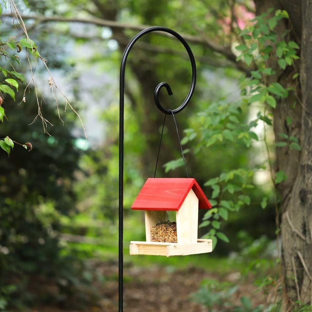 Elegant Black Heavy Duty Shepherd Hooks - 65 Inch Perfect for Outdoor Decor