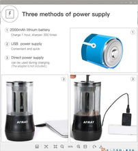 Load image into Gallery viewer, 3-Point Rechargeable Pencil Sharpener for Charcoal &amp; Colored Pencils – Auto Stop