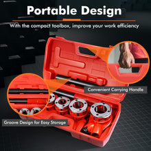 Load image into Gallery viewer, Lightweight Pipe Threader Kit with 6 Malleable Cast Iron Dies - 1/4" to 1-1/4"