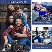 Load image into Gallery viewer, Compact 4K Video Camera with IR Night Vision &amp; 2 Batteries for Content Creation