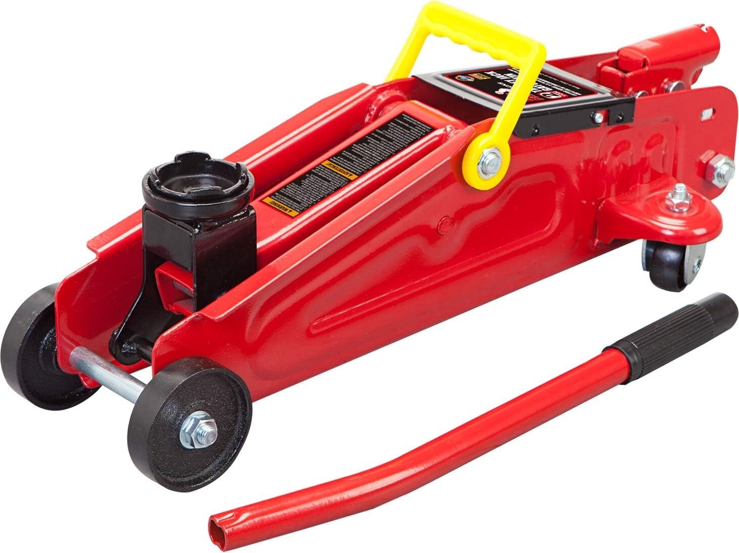 Durable 1.5 Ton Floor Jack with 360-Degree Swivel Casters & Blow Mold Case