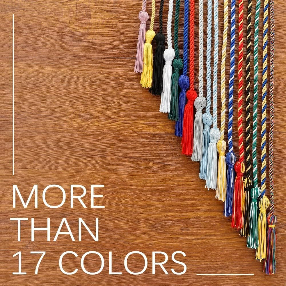 67” Sky Blue & White Graduation Honor Cords (20pcs) - Essential for Graduates