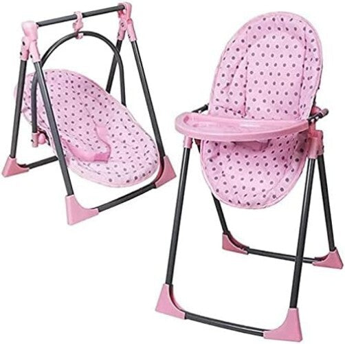 Lightweight 6-in-1 Baby Doll Highchair: Portable Swing, Carrier & Diaper Bag