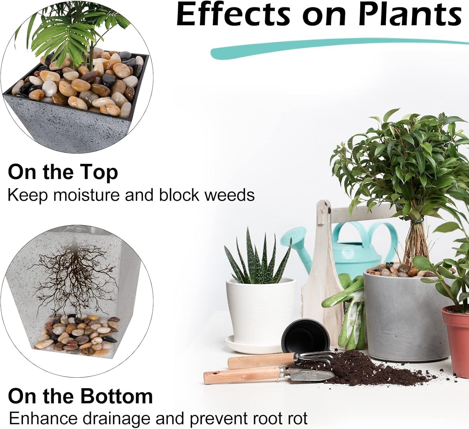 Natural 30 lb Polished Pebbles - Ideal for Drainage and Aesthetic in Any Garden