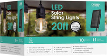 Load image into Gallery viewer, Weatherproof Solar Powered String Lights - 20ft with 11 Shatterproof Bulbs