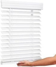Load image into Gallery viewer, Versatile Cordless Window Blinds - 2-Inch Faux Wood in Bright White, 34.5" x 60"