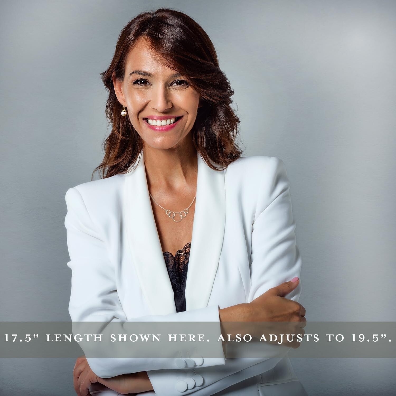 Elegant 50th Birthday Gift: 925 Sterling Silver 5 Circle Necklace for Her