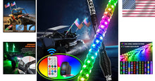 Load image into Gallery viewer, RGB 5FT Spiral LED Whip Light with RF Remote - Universal Fit for ATVs and UTVs