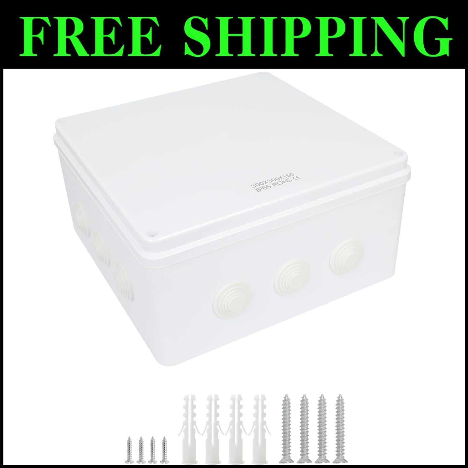 Electrical Junction Box with IP65 Rating - Compact 11.8" x 11.8" for Any Project