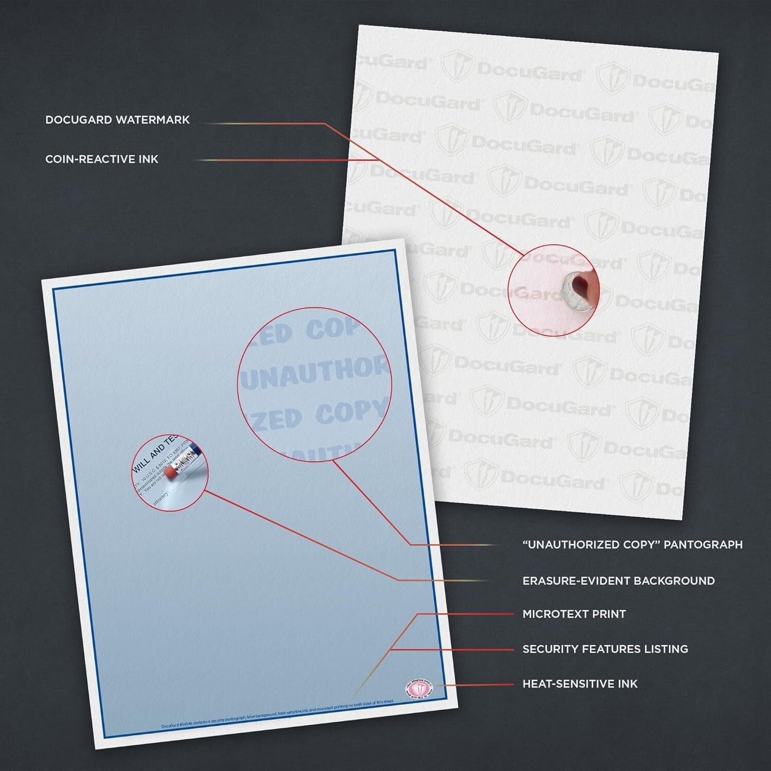 Environmentally Friendly Blue Security Paper - 500 Sheets, Perfect for Legal Use