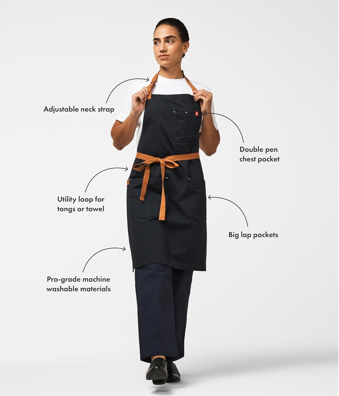 Professional Grilling Apron with Utility Loop and Double Pockets - Easy Care