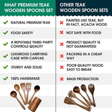 Load image into Gallery viewer, Durable Eco-Friendly Teak Cooking Utensils Set with Canvas Holder for Gifts