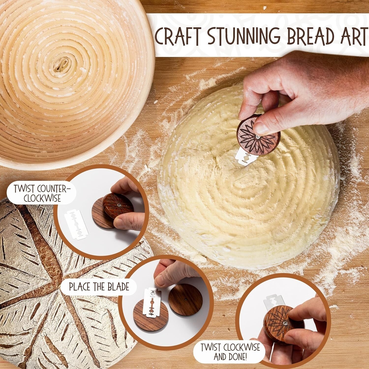 Artisan Bread Baking Gift Set: Non-Stick Round & Oval Bannetons for Sourdough