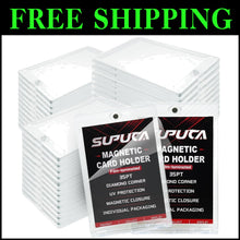 Load image into Gallery viewer, 100 Magnetic Card Holders - 35PT UV-Blocking Protectors for All Card Collections