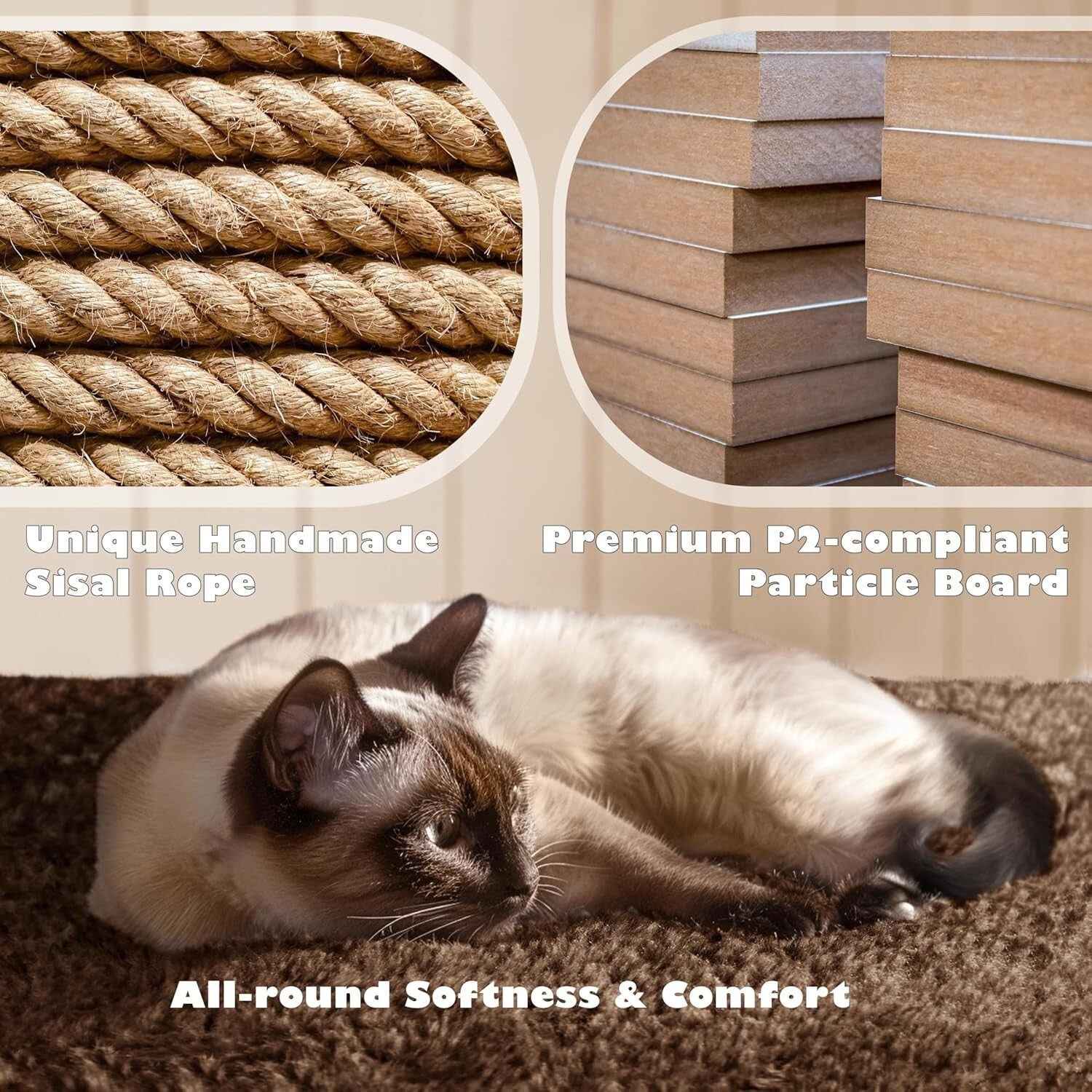 54in Cat Tree with Top Perches, Condos & Cat-Ears Design – Ideal for Kittens