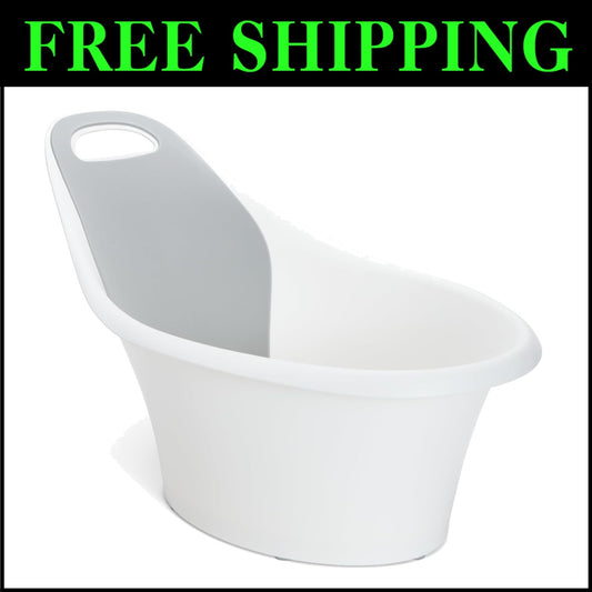 Sit & Soak Non-Slip Baby Bath Tub for Infants 0-12 Months, White, Compact