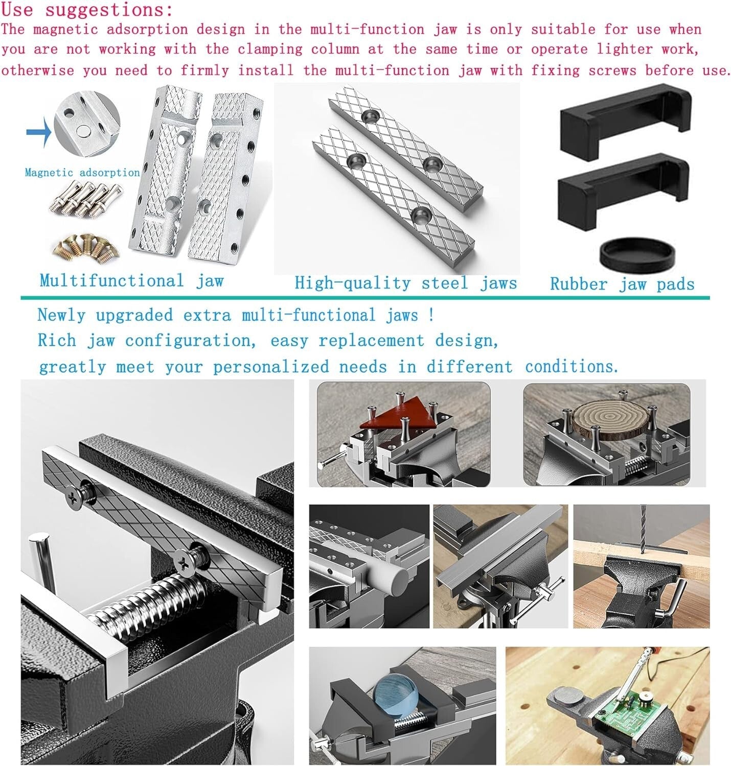 3.3" Table Vise - Heavy-Duty Alloy Steel with Quick Release & Swivel Base
