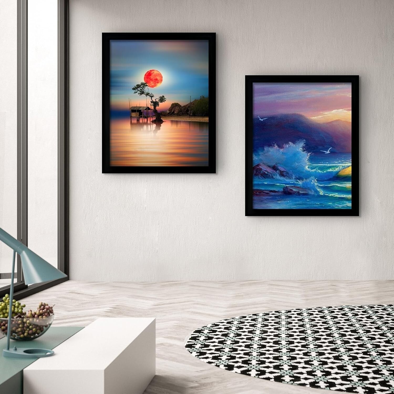 24x36 Black Wall Mount Picture Frames - 6pcs Set for Vertical and Horizontal Use