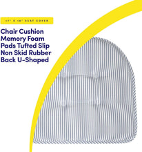 Load image into Gallery viewer, Elegant U-Shaped Memory Foam Seat Cushions - 17" x 16" 6 Pack in Pinstripe Blue