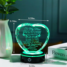 Load image into Gallery viewer, Touching Keepsake Gift for Mom - Heart-Shaped Crystal with Colorful LED Stand