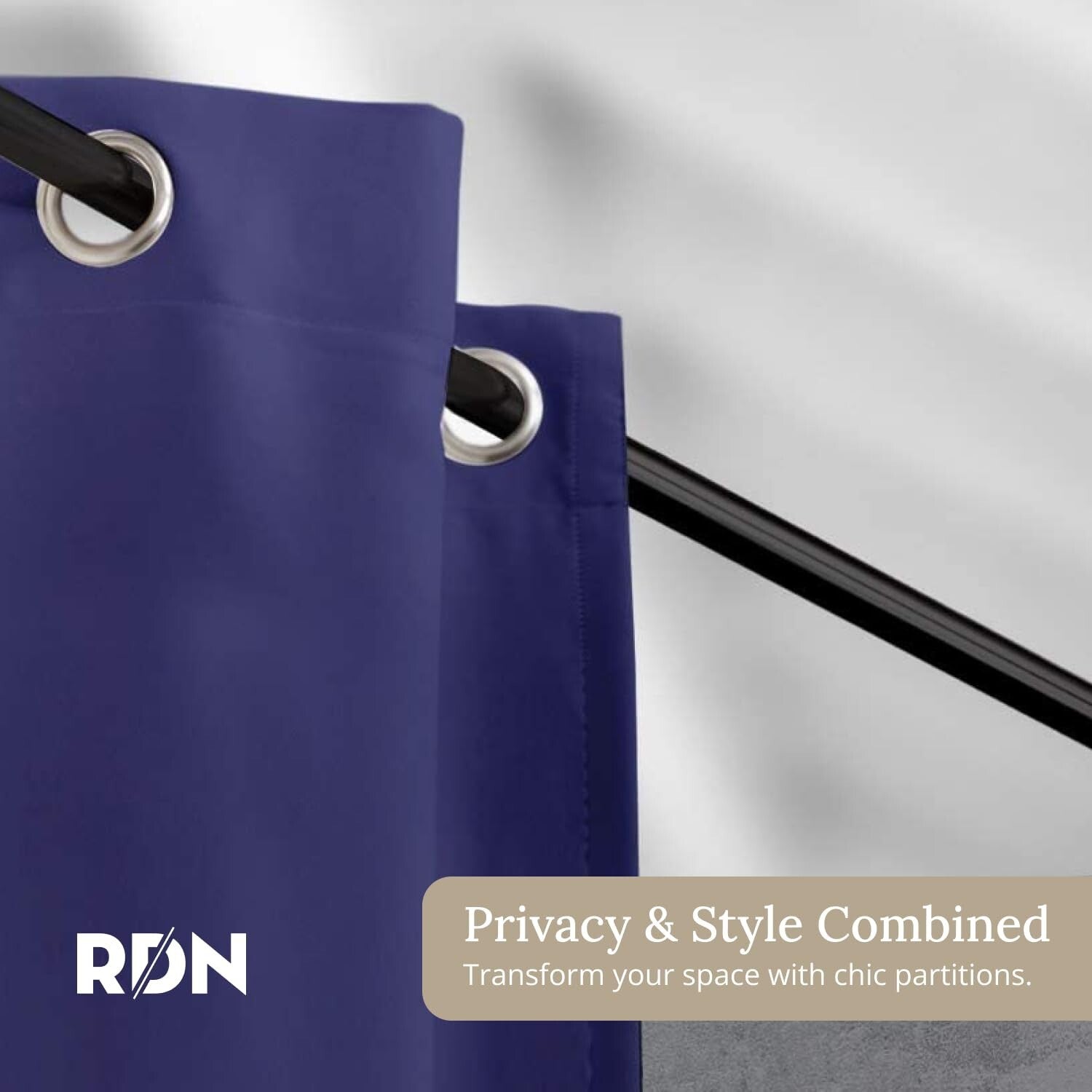 Durable Black Hanging Curtain Rod - Adjustable 108" to 168" for Room Dividers