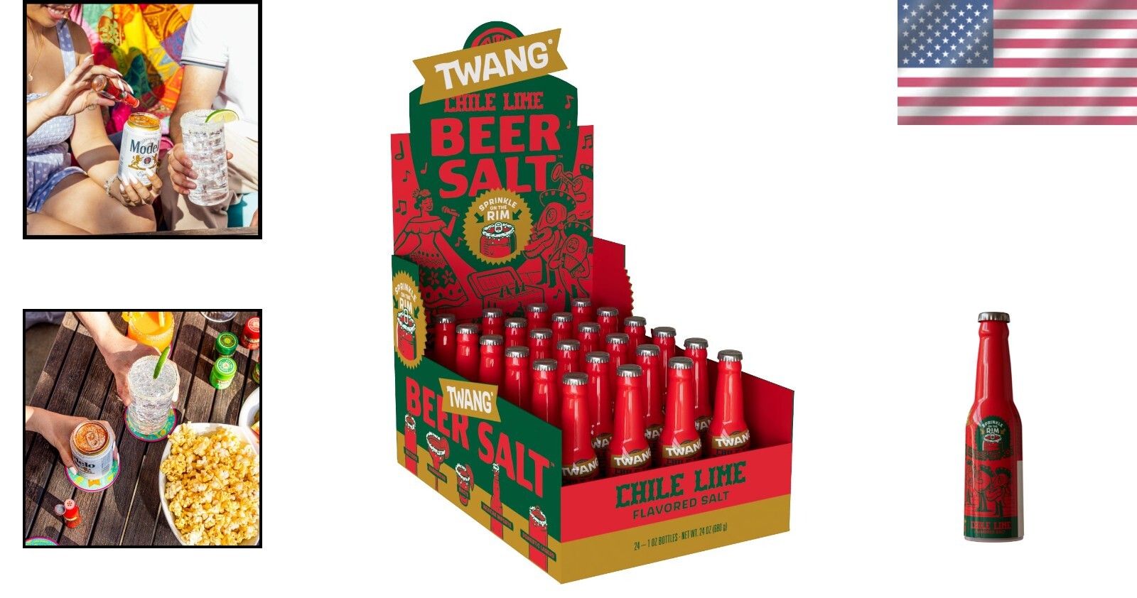 Authentic Mexican Chili Lime Beer Salt - 24 Mini Bottles for Ultimate Flavor