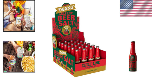 Authentic Mexican Chili Lime Beer Salt - 24 Mini Bottles for Ultimate Flavor