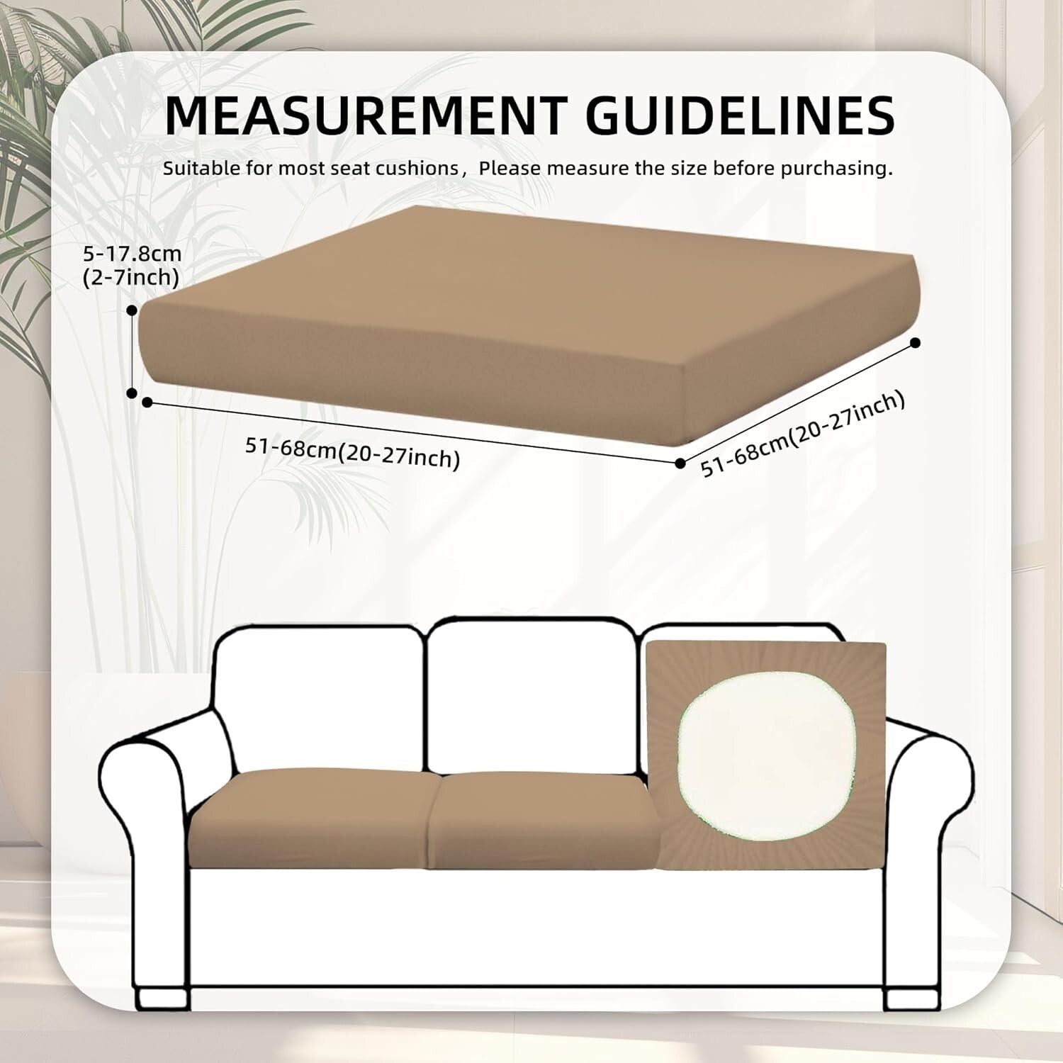 Comprehensive Protection: 8Khaki Outdoor Cushion Covers - Sofa & Chair Use