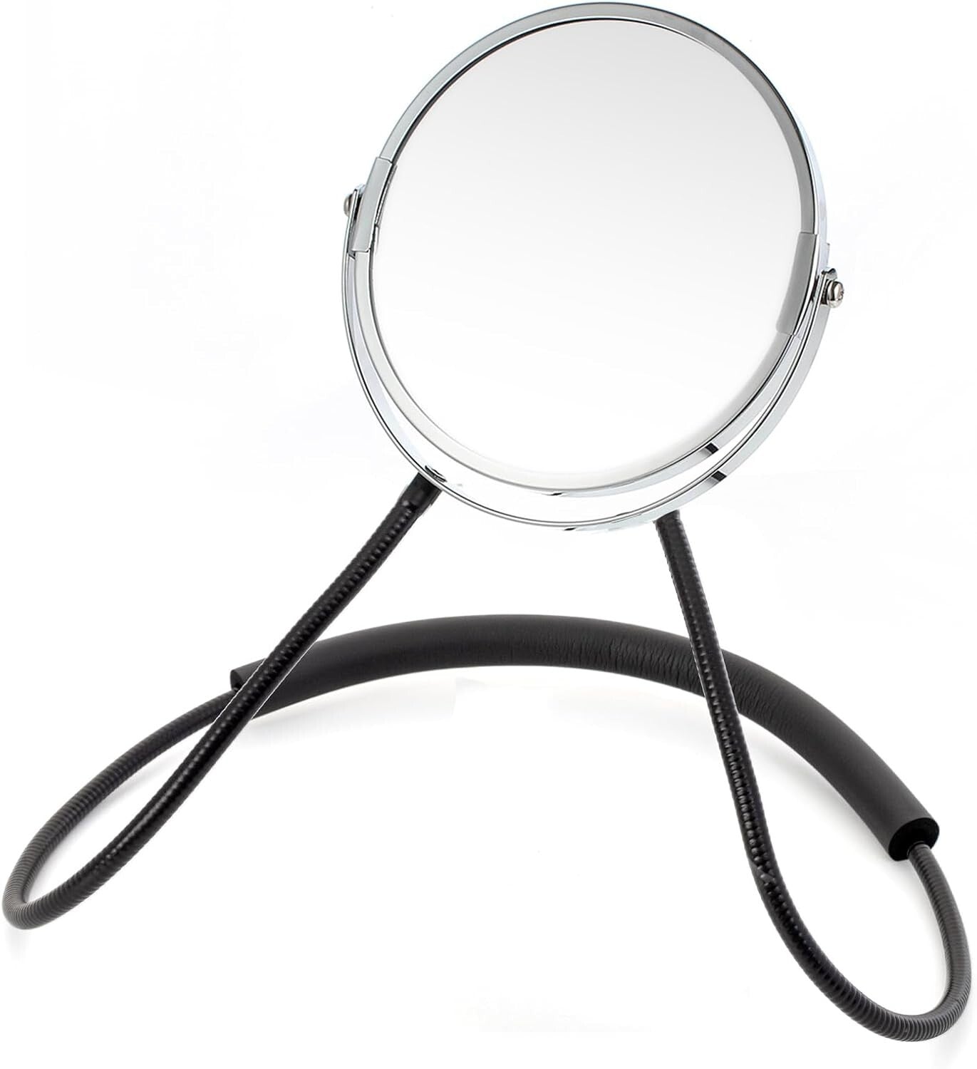 Durable Alloy Steel 6" Double Sided Makeup Mirror with Ergonomic Neck Design