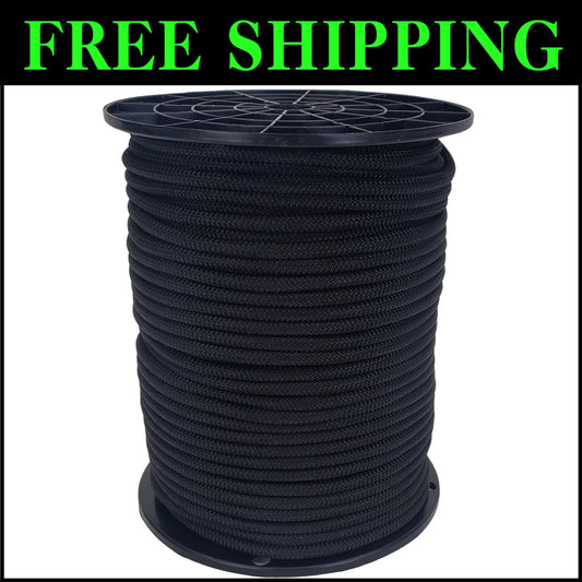Multipurpose 250ft Black Polyester Bungee Cord - Ideal for Outdoor Adventures