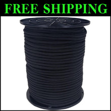 Load image into Gallery viewer, Multipurpose 250ft Black Polyester Bungee Cord - Ideal for Outdoor Adventures