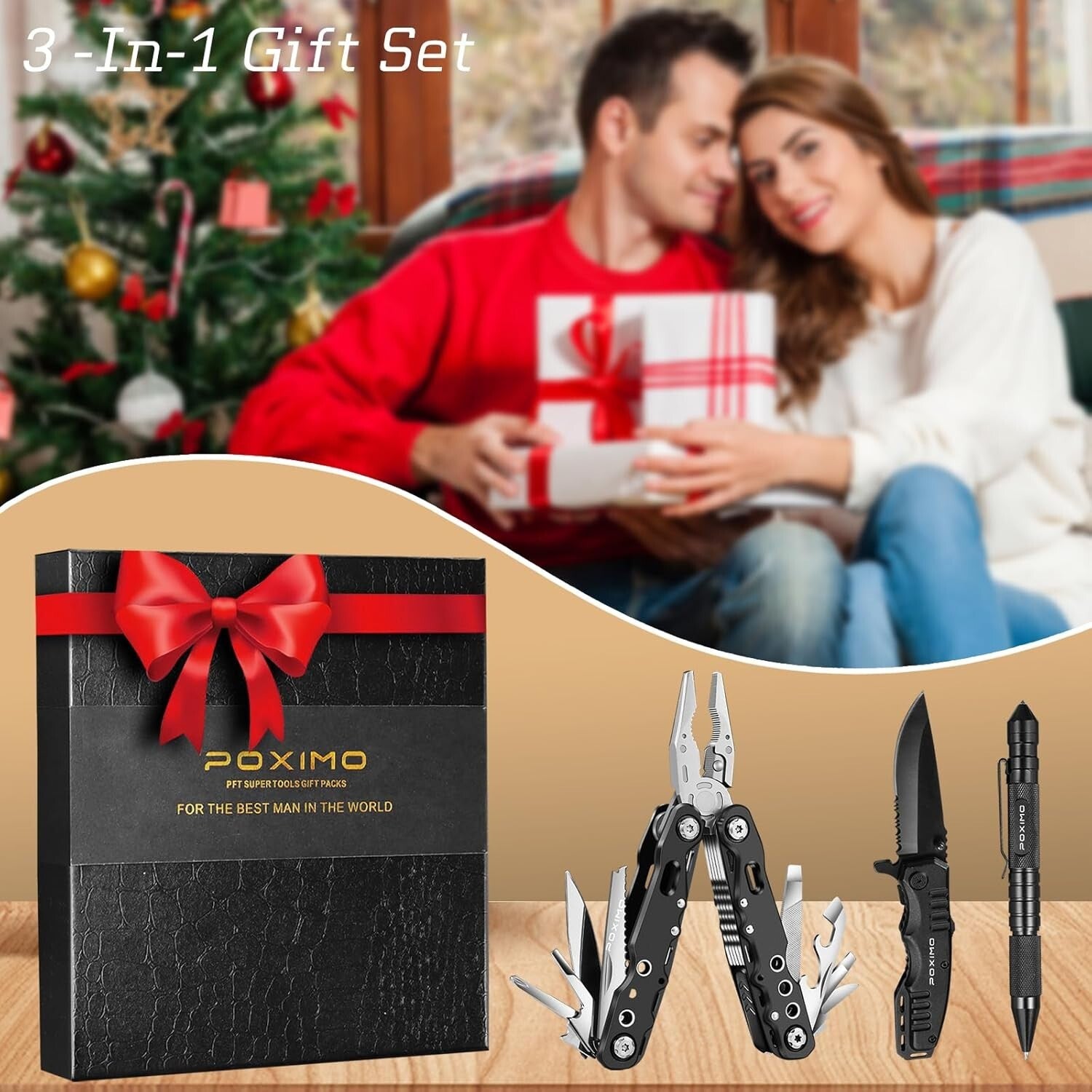 Compact Multitool Gift Set - 14-in-1 EDC Kit with Tactical Pen & Pocket Knife
