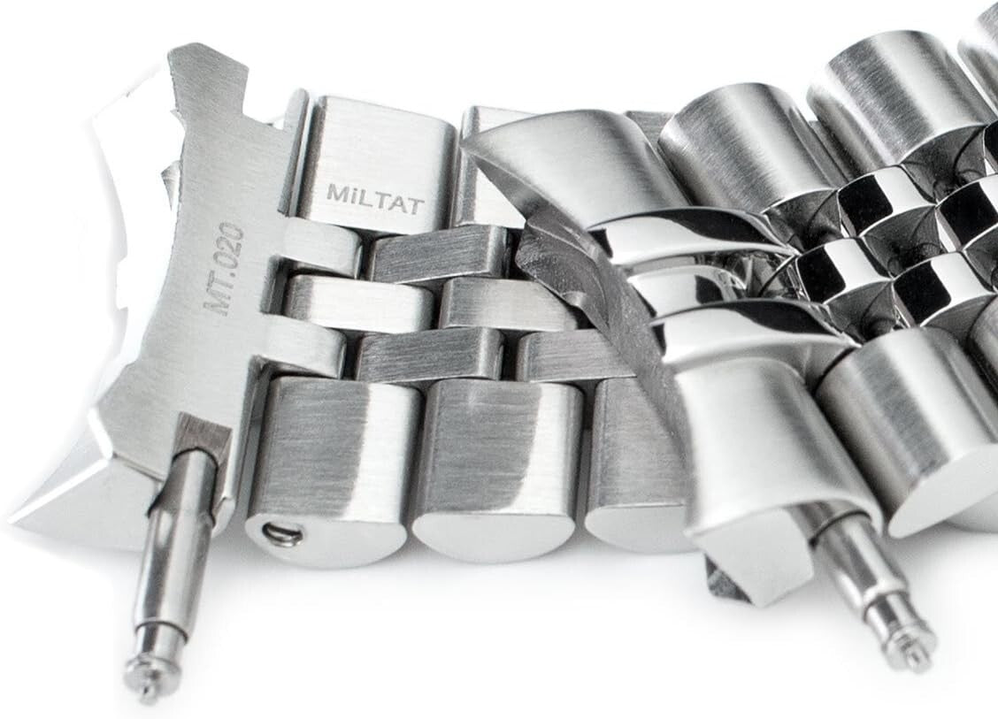 22mm Stainless Steel Watch Band for Seiko Divers with Secure Double Clasp