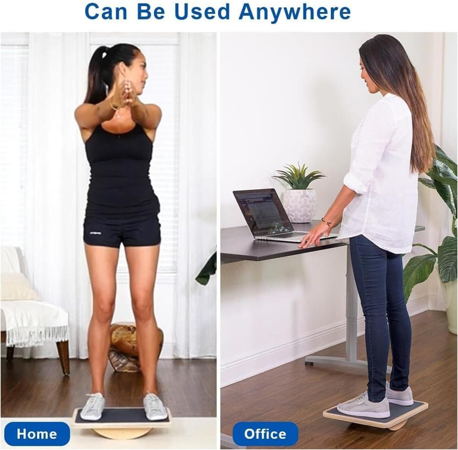 Eco-Friendly Wooden Balance Board for Core Strength - Slip-Resistant & Portable