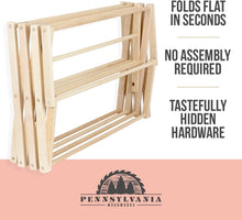Load image into Gallery viewer, Furniture-Grade Folding Drying Rack - 47 Feet of Space for Bulky Laundry