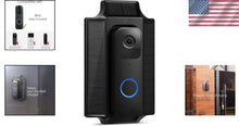 Load image into Gallery viewer, Sustainable Solar Charger &amp; Easy Install Mount for Blink Video Doorbell - Black