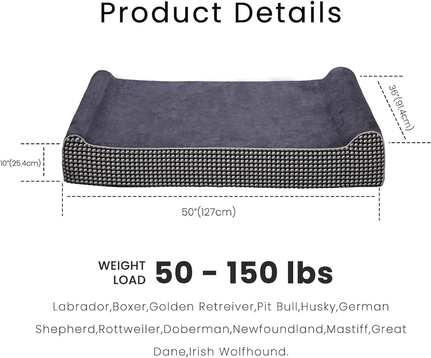 Comfort-Enhancing Orthopedic Dog Bed with Removable Cover - Ideal for Big Dogs