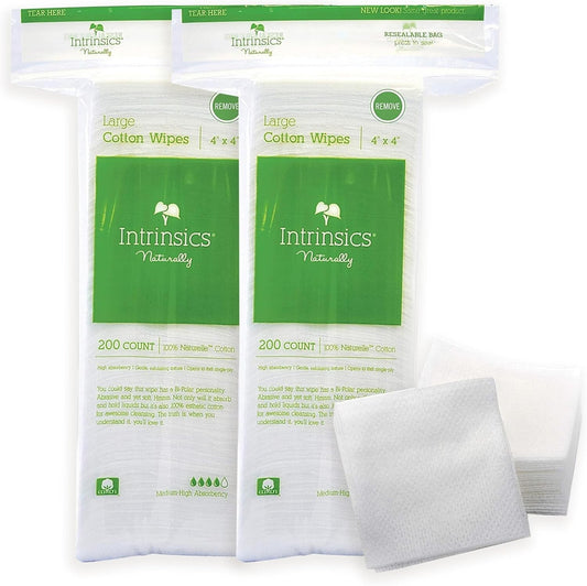 Eco-Friendly Makeup Remover Pads – 4" x 4", 400 Count Soft and Durable Cotton