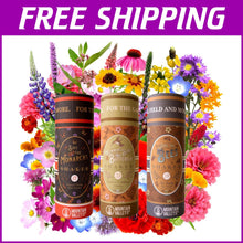 Load image into Gallery viewer, GMO-Free Wildflower Seed Shaker - Hummingbird, Monarch &amp; Bee Mix for 1,000 sq ft